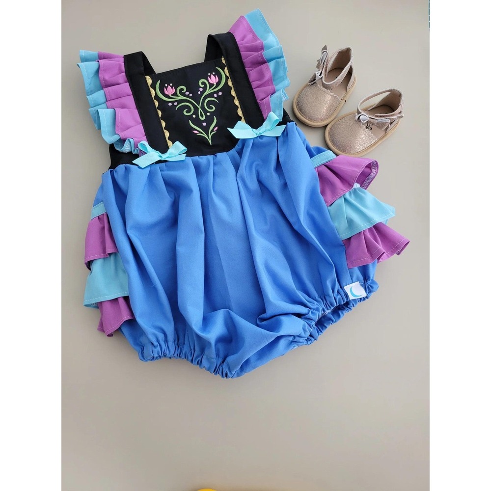 Blu Moon Handmade‎ Design Baby Girls 3-6M Little Sister Emmy Romper Costume